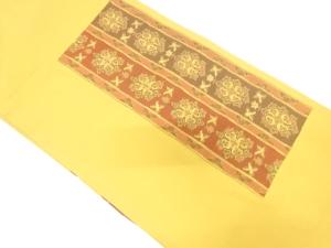 変わり縞に花鳥模様織り出し　名古屋帯